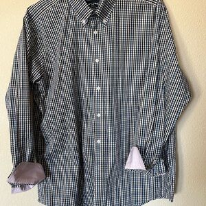 Psycho Bunny Navy and White Checkered Shirt